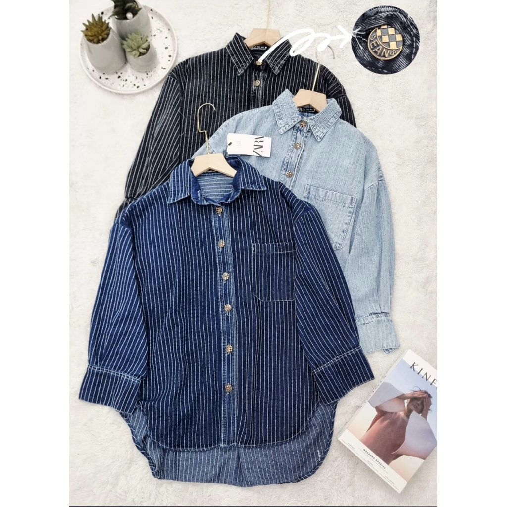 KEMEJA JEANS DENIM / KEMEJA OVERSIZE DENIM TERBARU