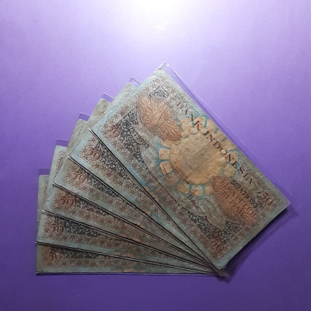 uang kuno 50 rupiah seri bunga 1959