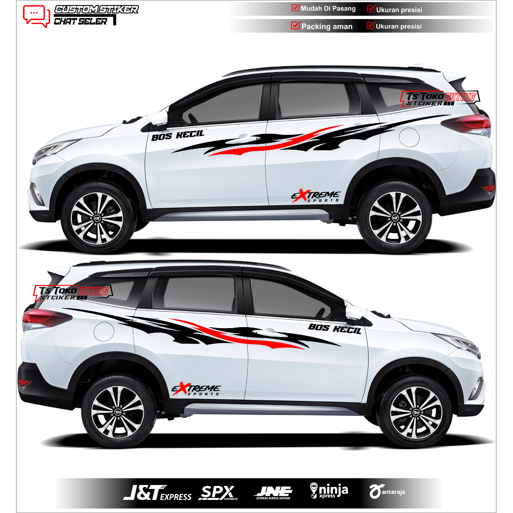 stiker cuting mobil terios all new twerios tribal terbaru striping mobil daihatsu terios