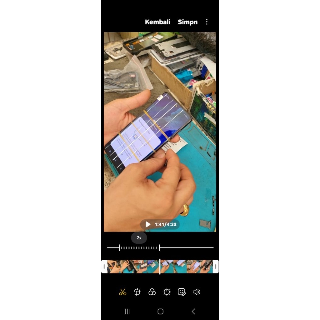 Lcd ori samsung s21fe minus 5 garis