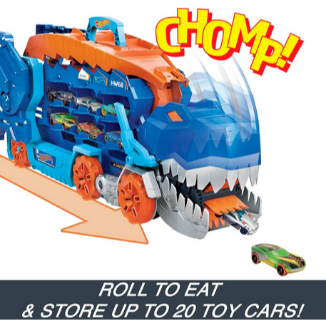 Hot Wheels City Toy Car Track Set, Ultimate T-Rex Transporter