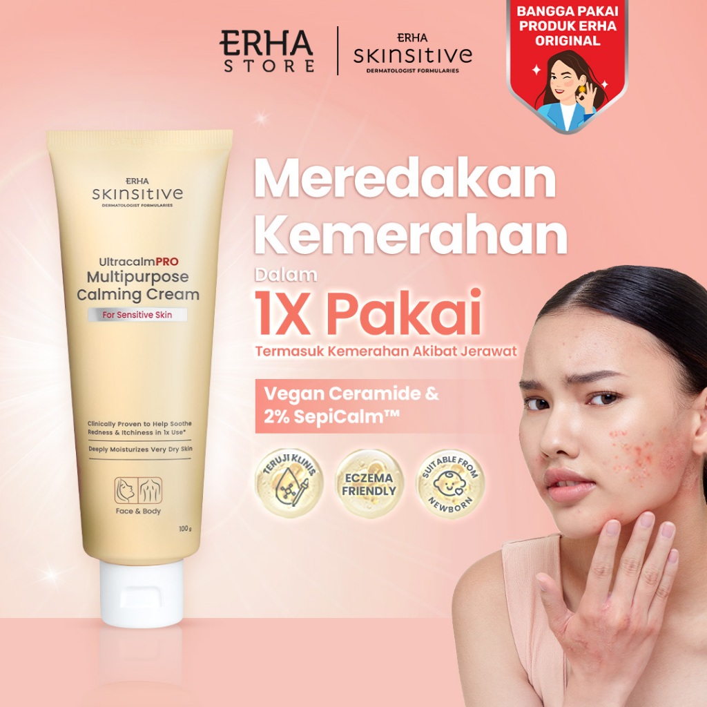 ERHA Skinsitive UltracalmPRO Multipurpose Calming Cream 100gr | Krim Multifungsi Untuk Semua Jenis K