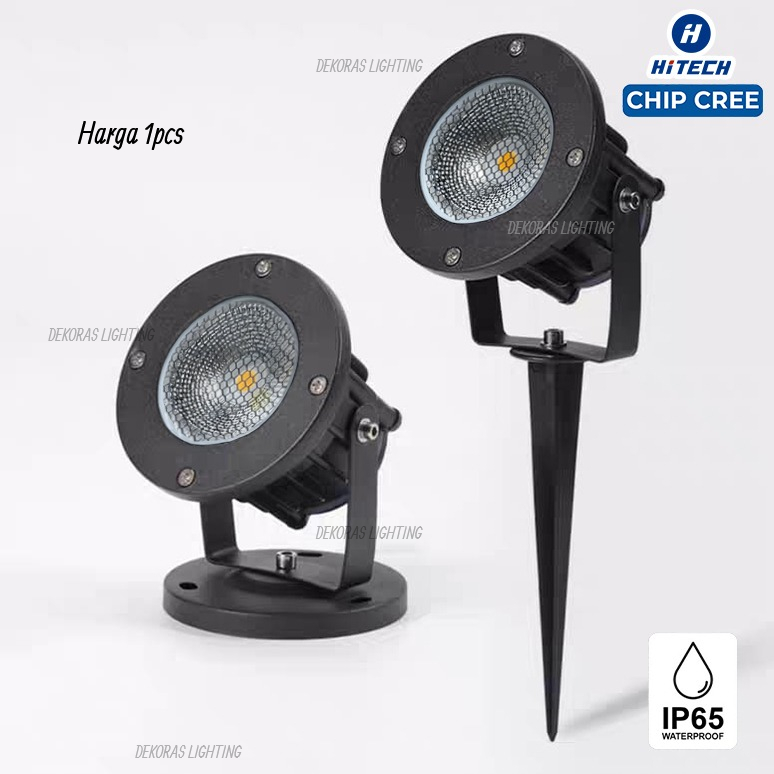 Lampu taman sorot led 12w cob cree 24 derajat spotlight warm white 3000K ip65 tempel plafon dinding 