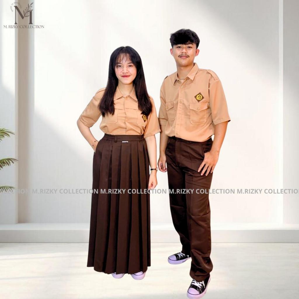 SETELAN PRAMUKA SMA Seragam Pramuka Laki-laki Perempuan Panjang Pendek Seragam Sekolah