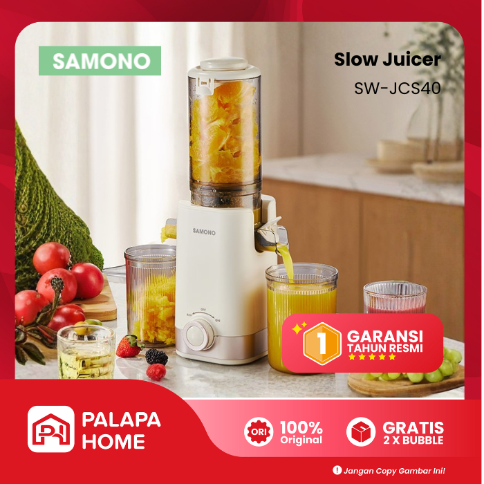 Samono Slow Juicer Otomatis Pemeras Jus Buah Sayur | Ekstraksi Lembut Hasil Murni 99% Tanpa Ampas Fi