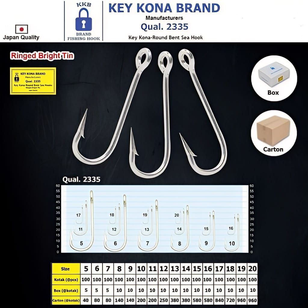 kail KKB 2335 cap kunci, kail panjang hammer Head kail kotrekan, kail tongkol, kail kembung.