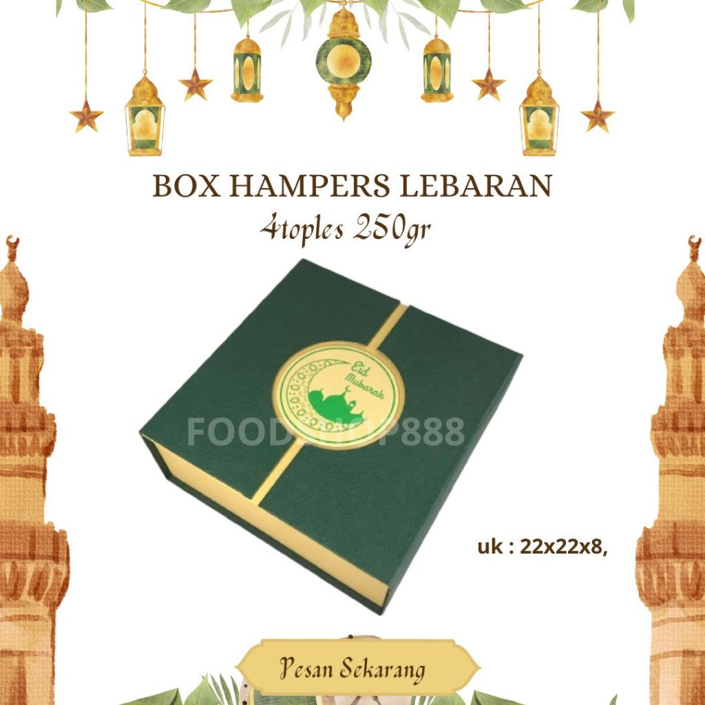 Box Kue Kering 4 Toples 250gr Lebaran /Kotak Hardbox Kue Kering