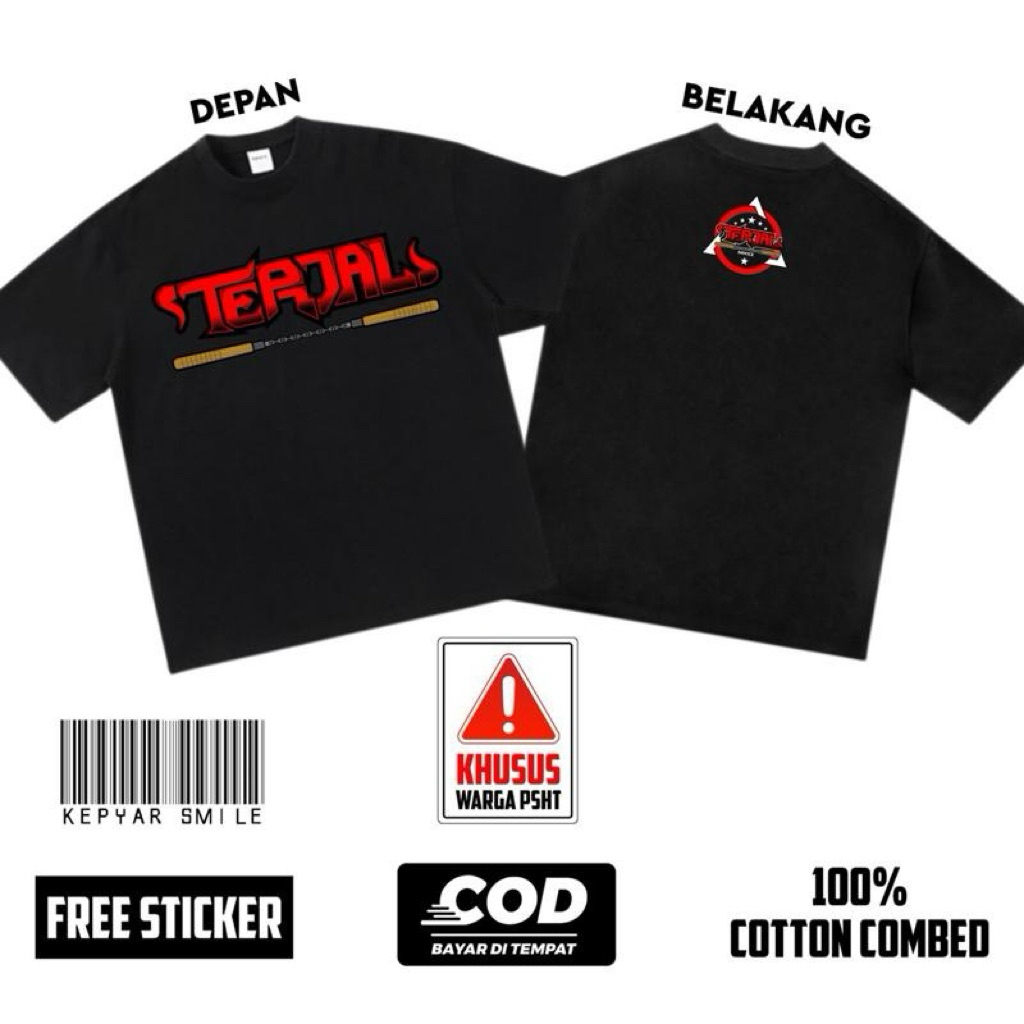 Tshirt Kaos PSHT TERJAL Terate Jalanan Free Stiker