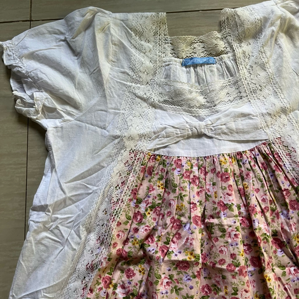 preloved dress over jeans coquette