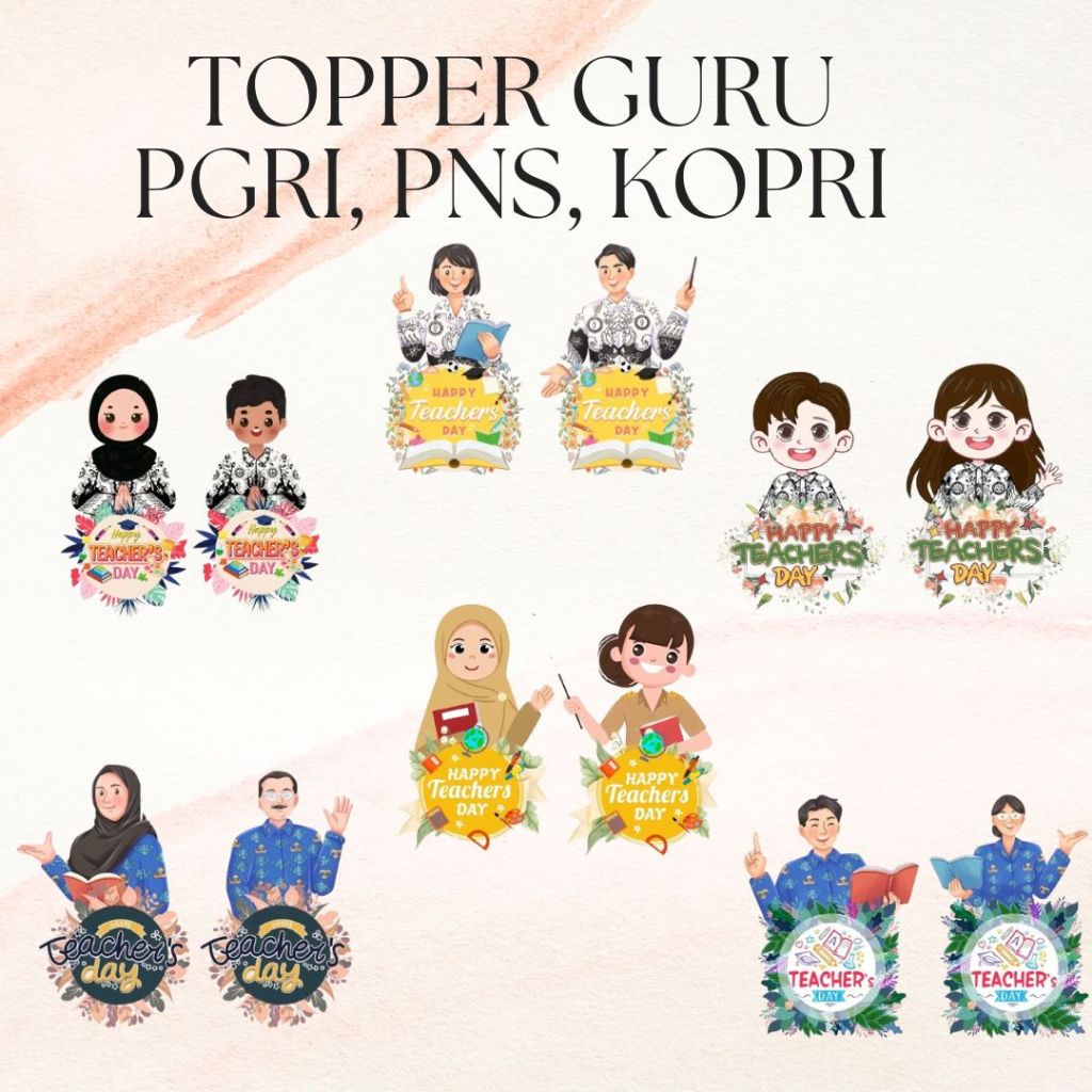 18 PCS TOPPER GURU UNTUK BUKET HARI GURU