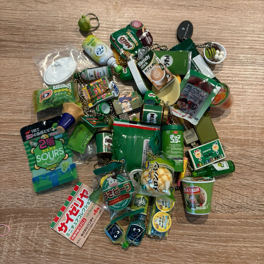 green | various gotochi trinkets food ori japan keychain gacha gachapon