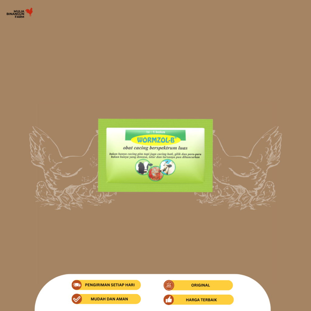 Wormzol-B Obat cacing hewan besar Kemasan 1 bolus