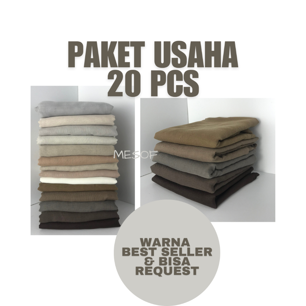 [20 pcs ]Paket Reseller Hijab Paris Jadul Varisha Paris Japan by MESOF Hijab