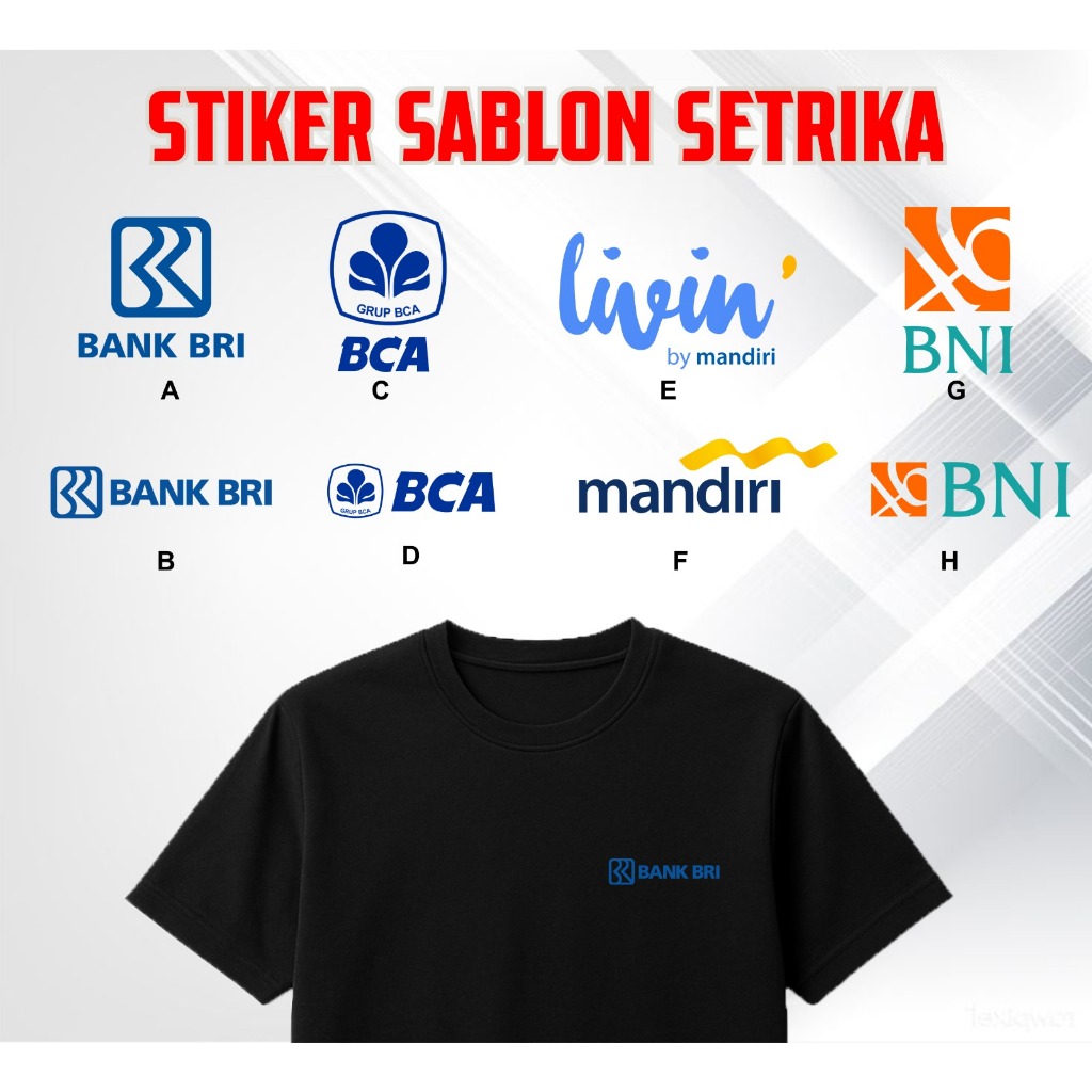 SABLON LOGO PLN DAN BANK LOGO BAJU