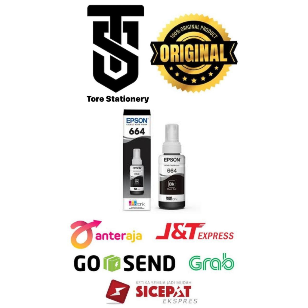 Tinta Epson 664 BLACK Printer L360 L220 L350 L120 L121 Original