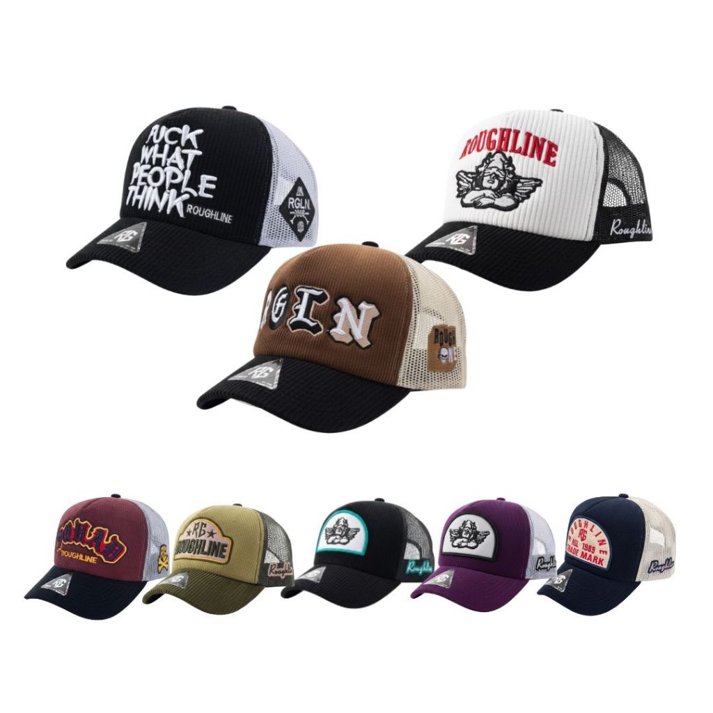 Topi trucker Roughline carduroy visor pendek