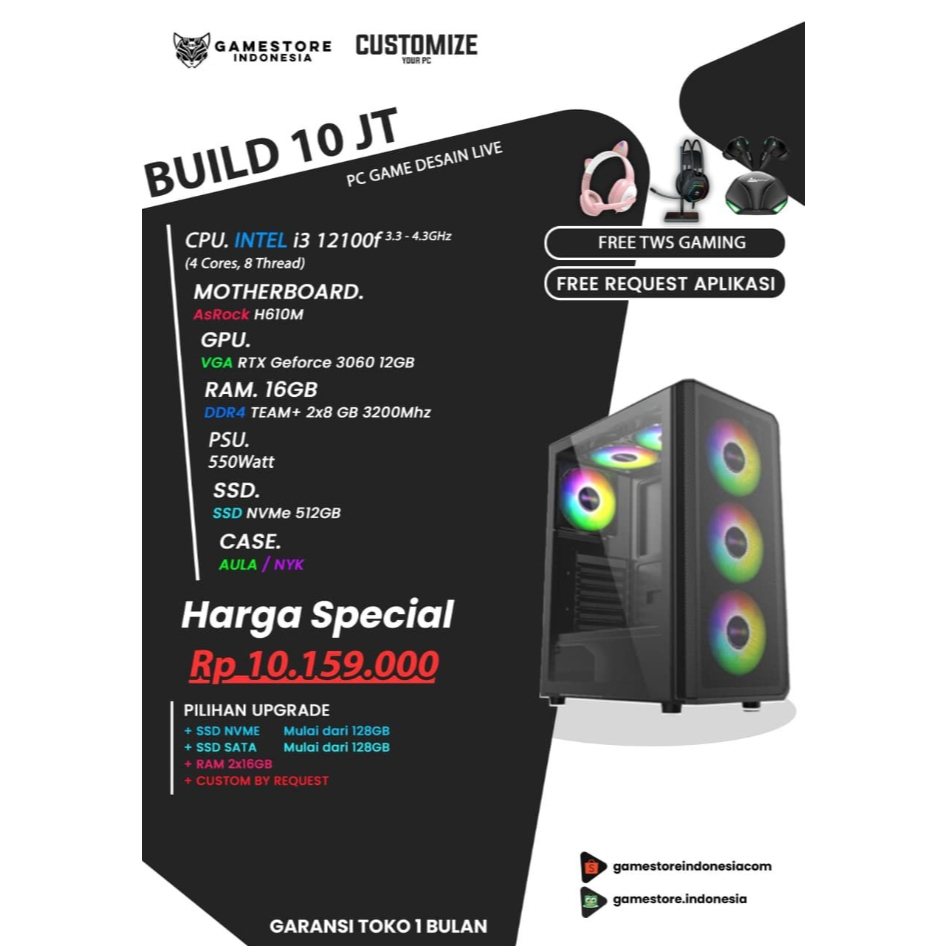 RAKIT PC GAMING BUILD 10 JUTA