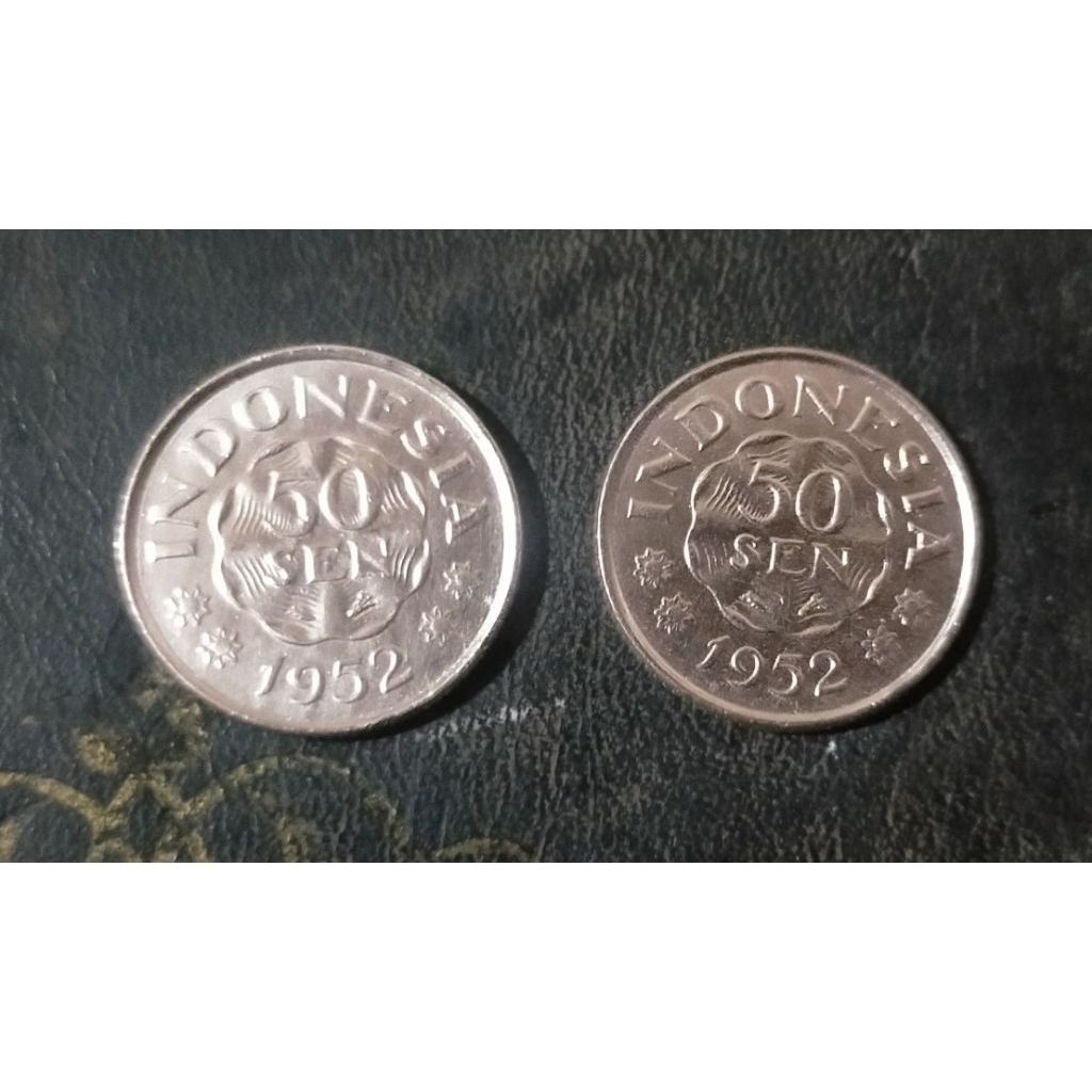koin mahar 1 rupiah (50 sen + 50 sen)
