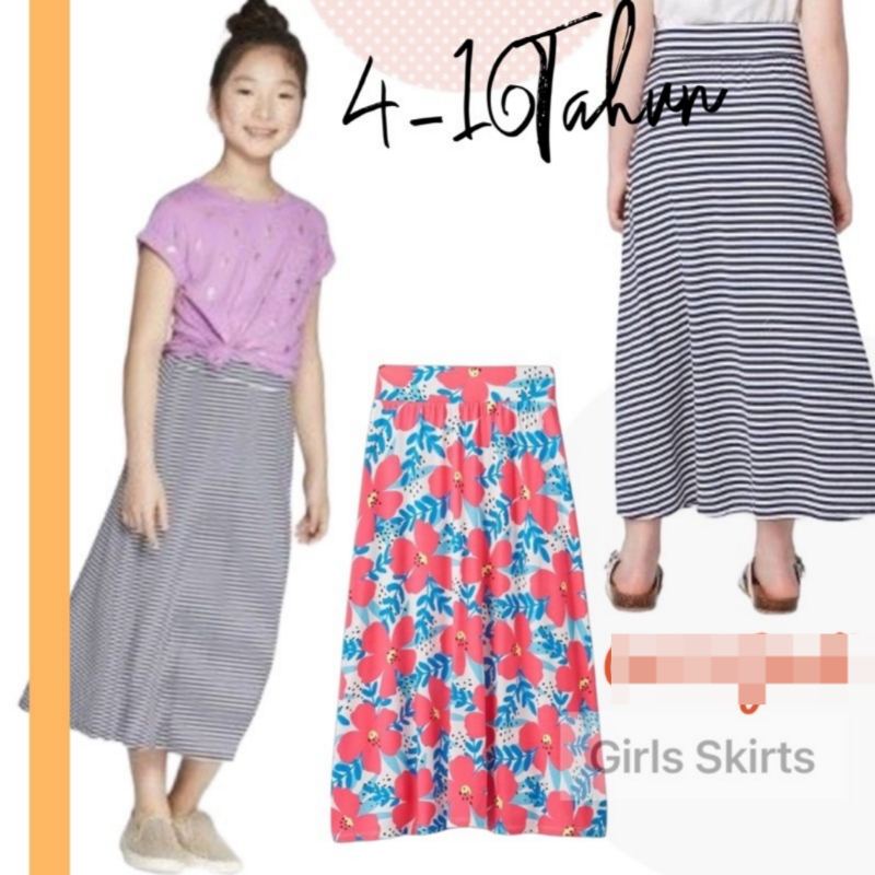 Rok Panjang Bawahan Fashion Anak Perempuan CJ Original 4-16Tahun Rok Hijab Jilbab Anak Baju Branded 