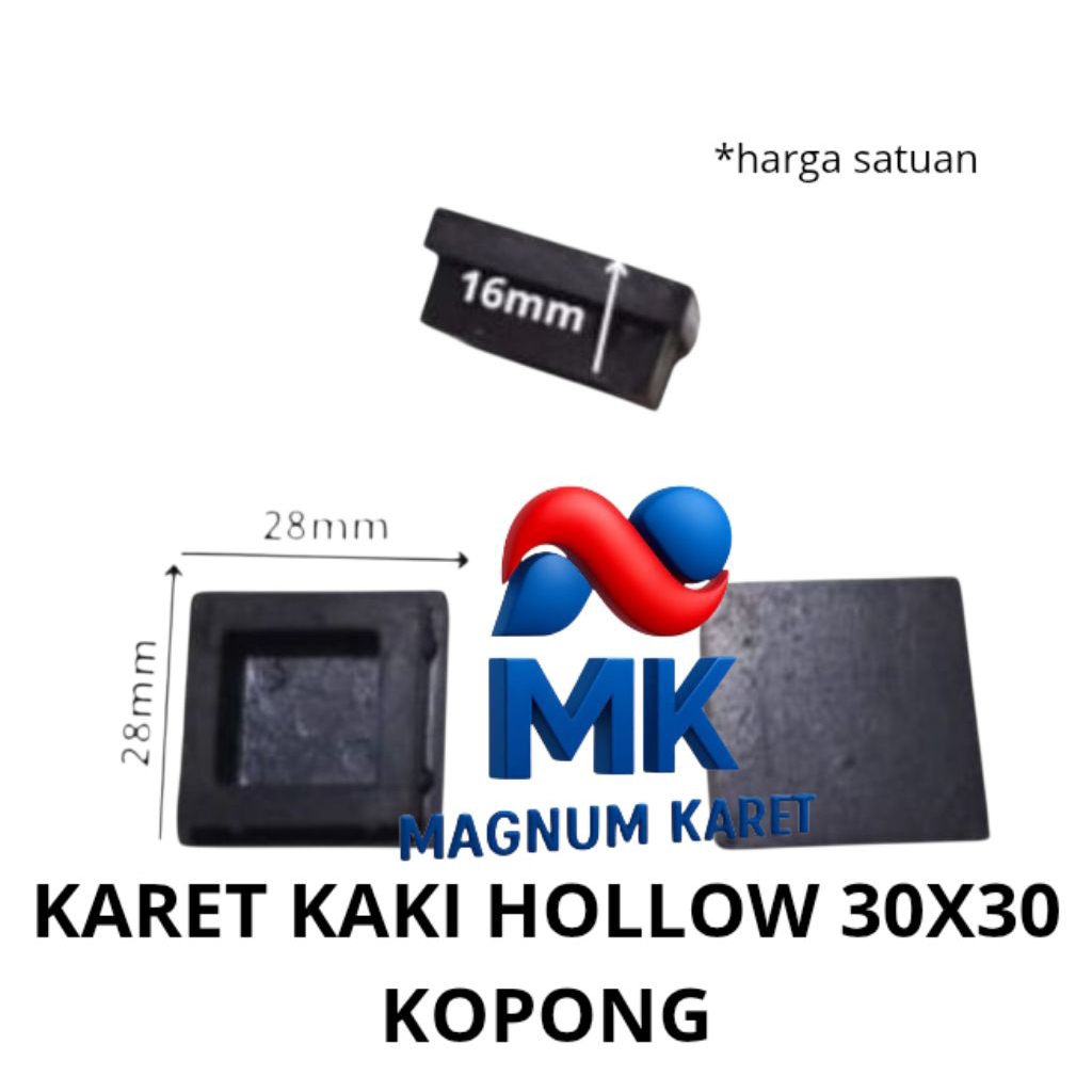 KARET KAKI KURSI MEJA HOLLOW 3x3 KOPONG / karet tapak kaki/karet alas kaki kursi meja/karet kaki hol