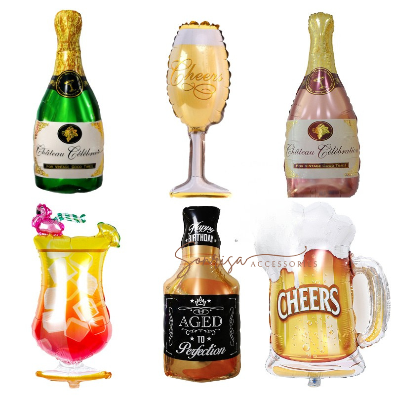 SONRISA - Balon Foil Gelas Minuman Party / Balon Botol Jumbo