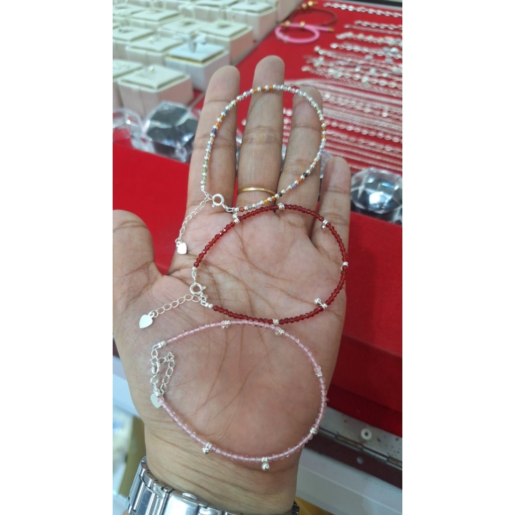 gelang pandora perak 925 mix batu kristal