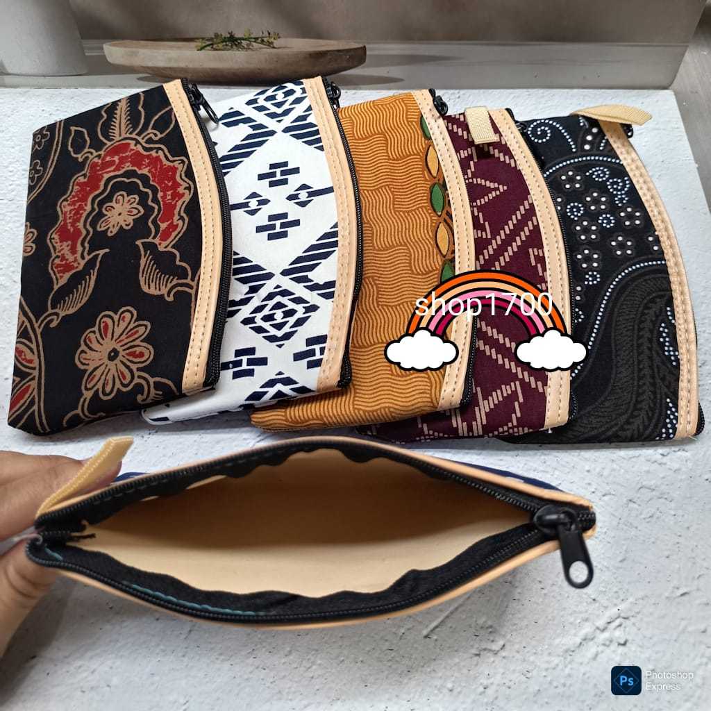ISI 5 PCS Souvenir Dompet Batik Besar / Souvenir Pernikahan Dompet Pouch Souvenir Motif Random