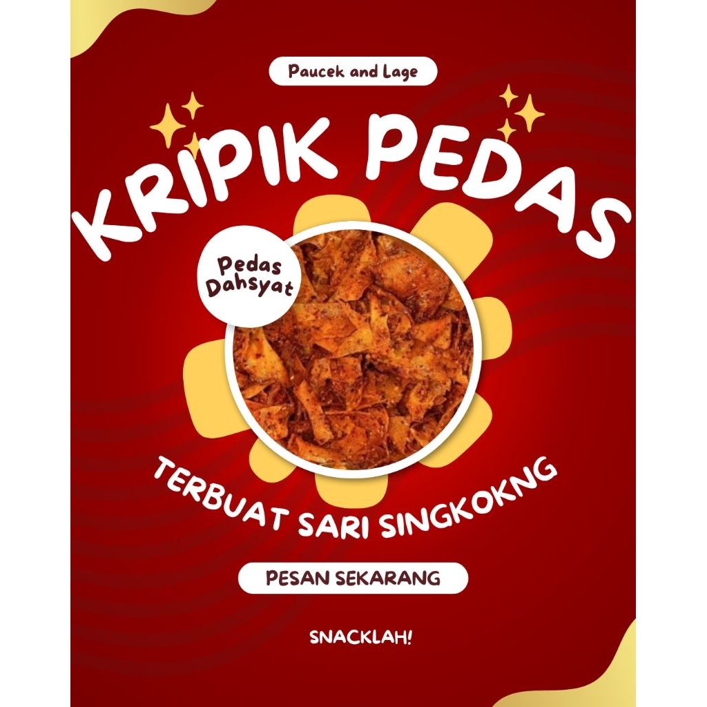 KERIPIK SINGKONG KRIWIL PEDAS DAUN JERUK  | Kripset Kripik Setan Super Renyah | Jajanan Pedas Kiloan