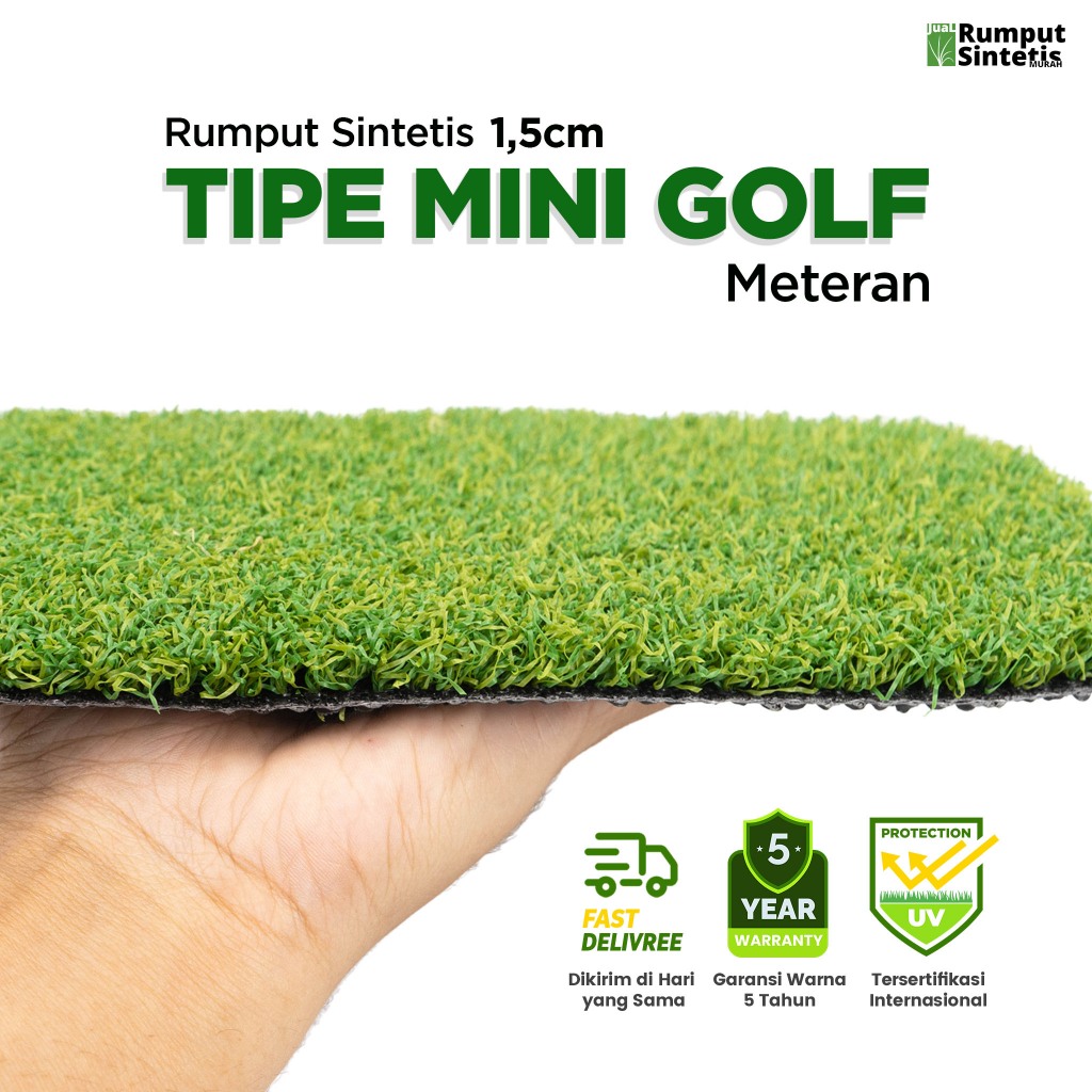 Rumput Sintetis Mini Golf 1,5cm | Rumput Palsu Dekorasi Outdoor Indoor Artificial Grass