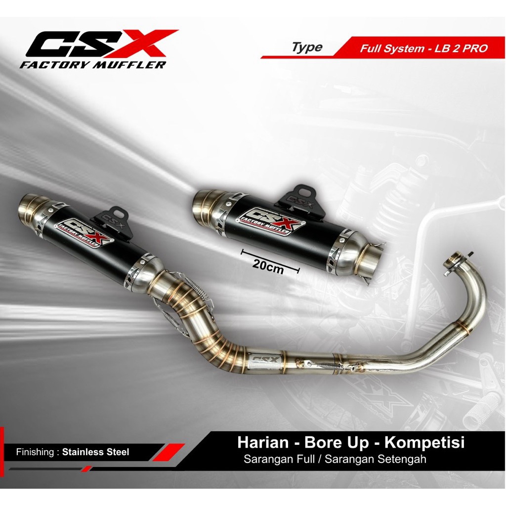 Knalpot Racing Malaystyle by CSX Factory Muffler for MX King MX New MX Old DLL Silincer  Type LB 2pr