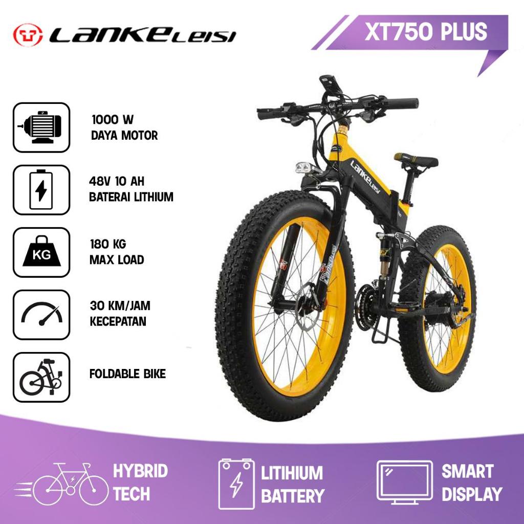 Sepeda Listrik Lipat Smart Moped Elektrik Lankeleisi XT750 Plus Yellow