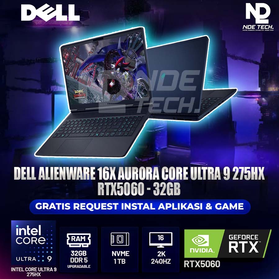 DELL ALIENWARE 16X AURORA CORE ULTRA 9 275HX RTX5060