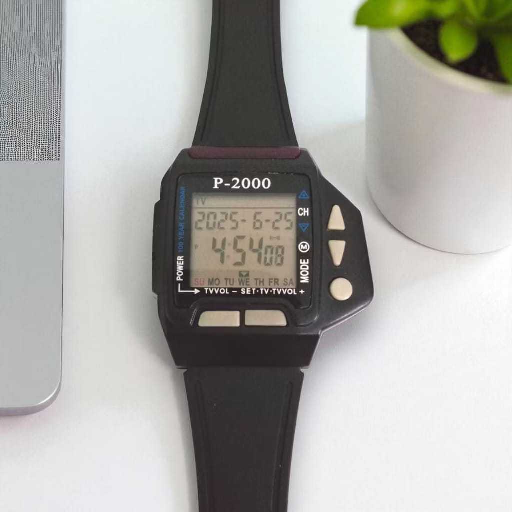 Jam Tangan Digital Klasik Retro Pria Wanita Warna Hitam Pantronic P2000