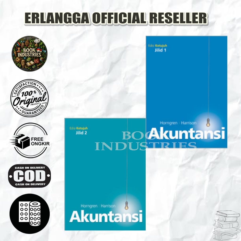 BEST SELLER AKUNTANSI EDISI KETUJUH JILID 1 & 2 - HORNGREN HARRISON - ERLANGGA