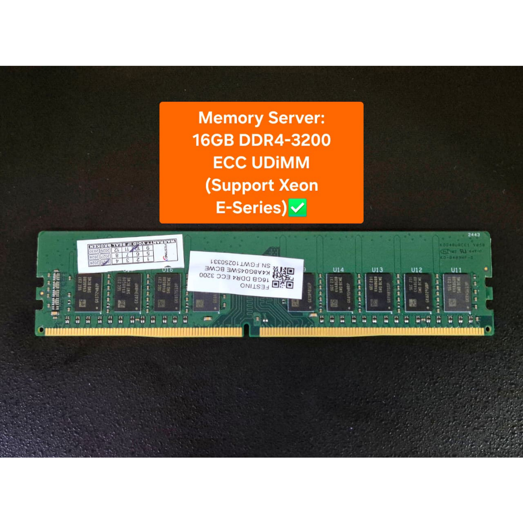 Memory ECC 16GB DDR4 3200Mhz Server PC4-3200 ECC UDIMM | Parts for Asus TS100 E11 Pi4