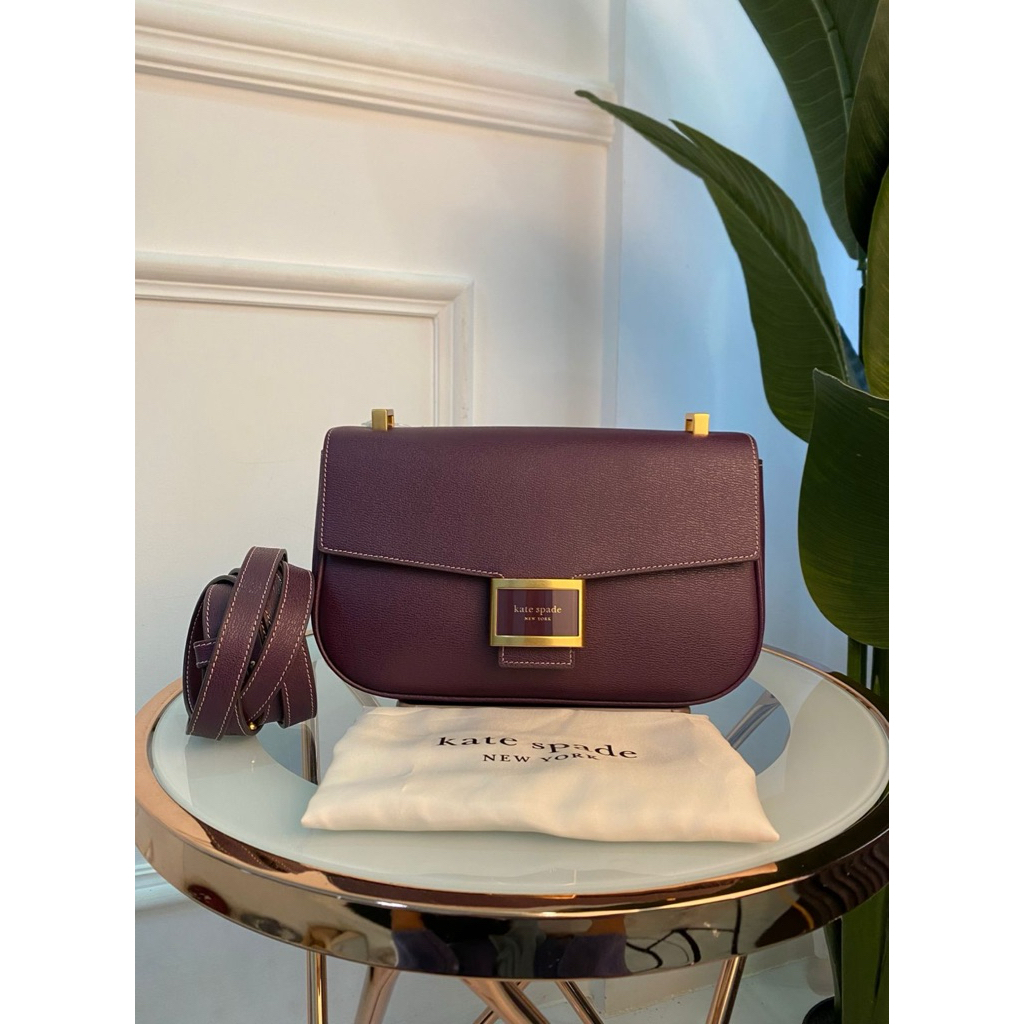 Tas Kate Spade Katy Medium Convertible Shoulder Bag Deep Cherry AUTHENTIC