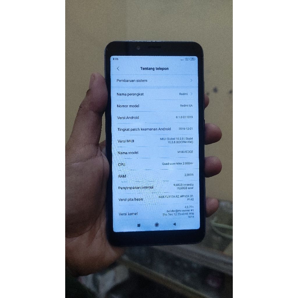 REDMI 6A RAM 2/16 hp android, hp seken