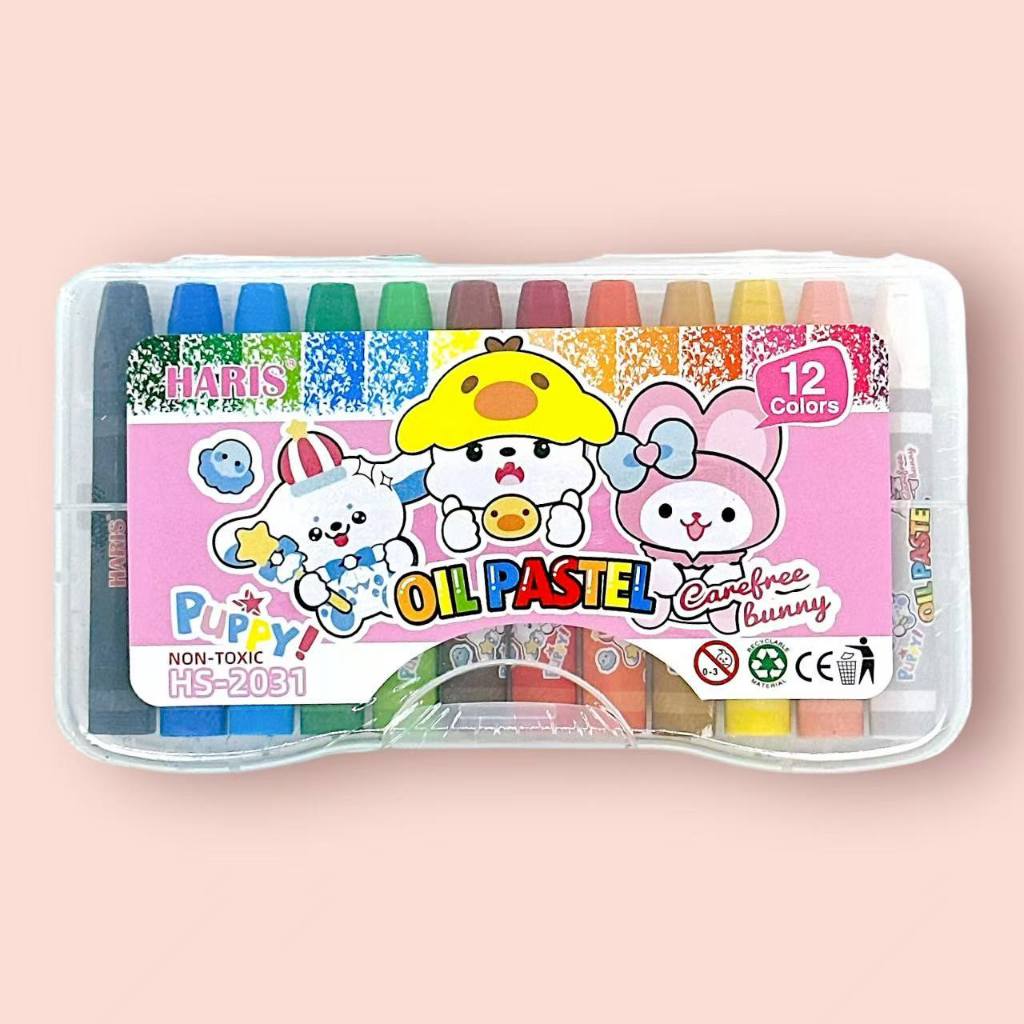(12 warna) Crayon Warna Besar / Oil Pastel / Krayon Set Murah Anak Sekolah