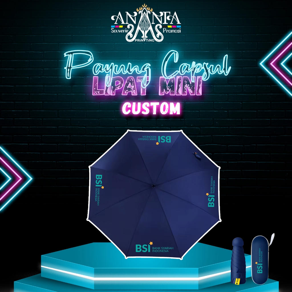 CUSTOM PAYUNG CAPSUL/PAYUNG LIPAT MINI/PAYUNG SOUVENIR