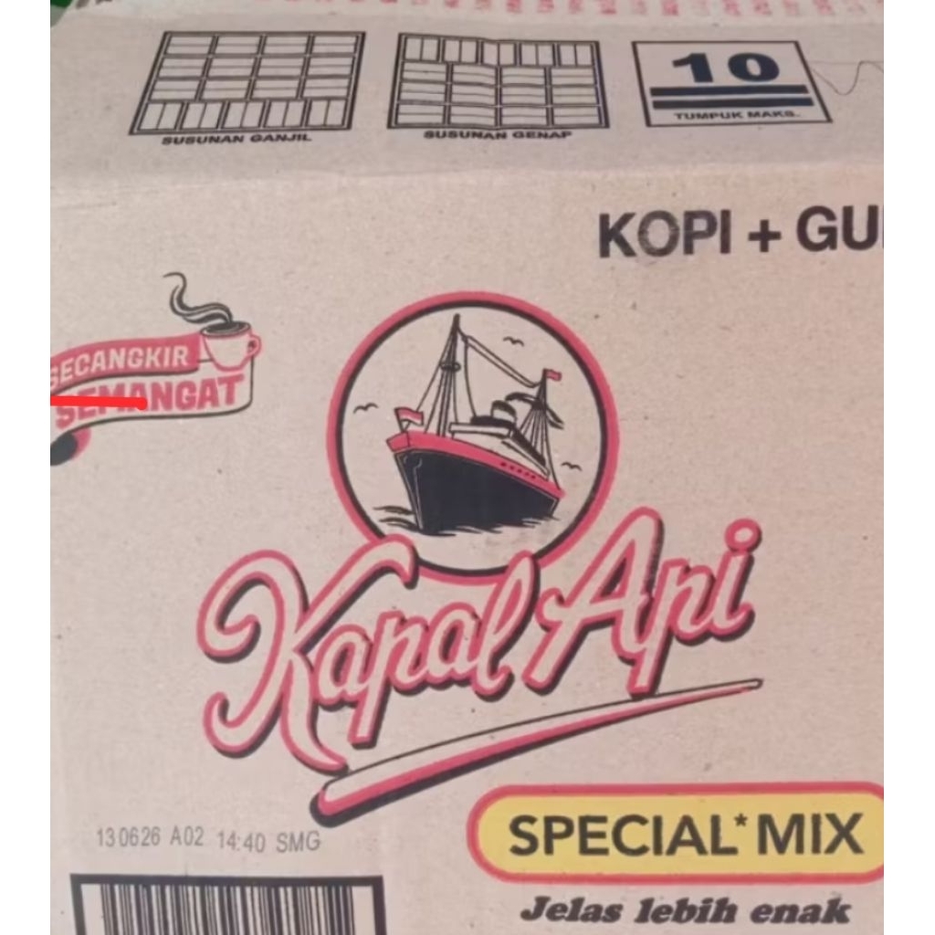 Bekas kopi kardus kapal api