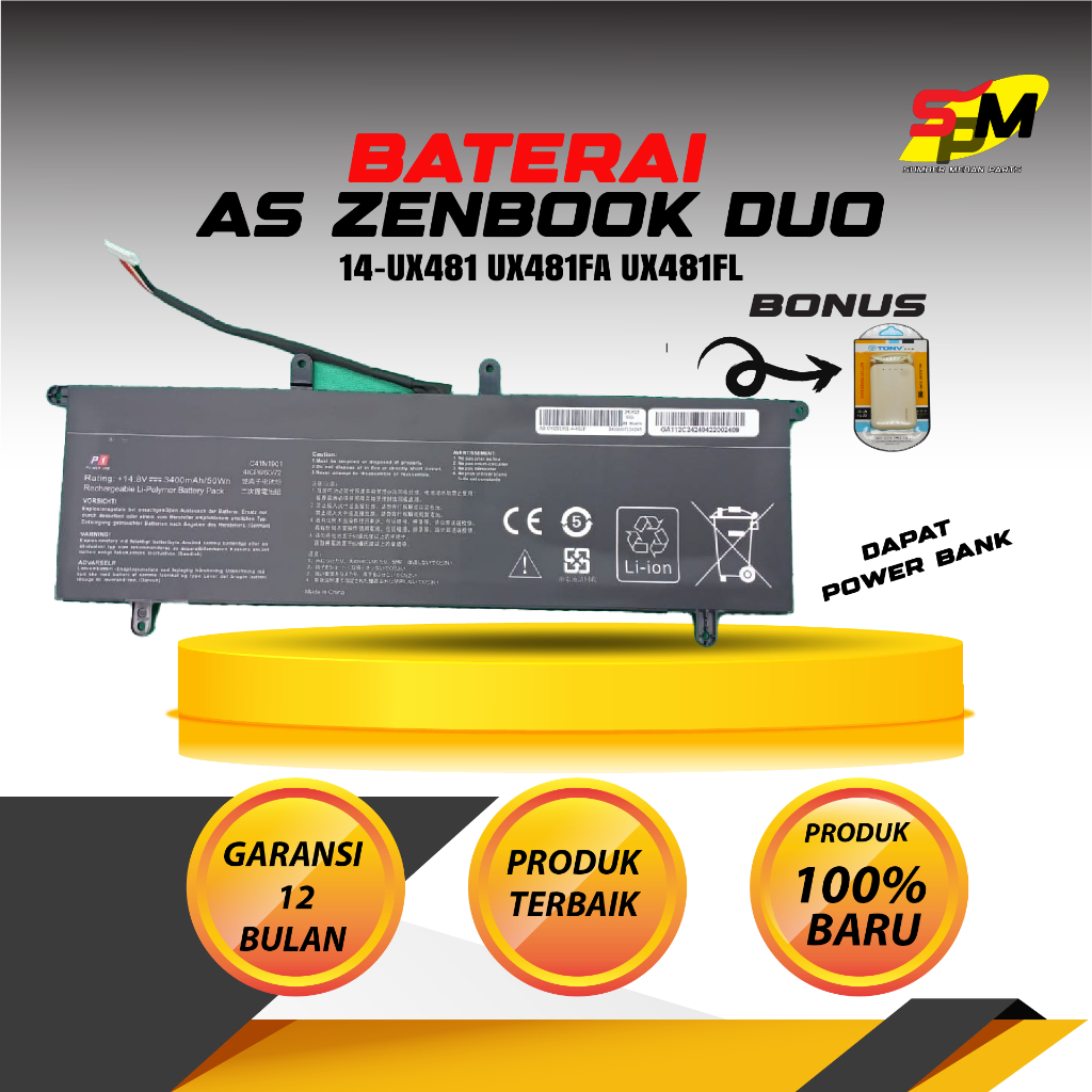 Baterai Asus Zenbook Duo 14-UX481 UX481FA UX481FL