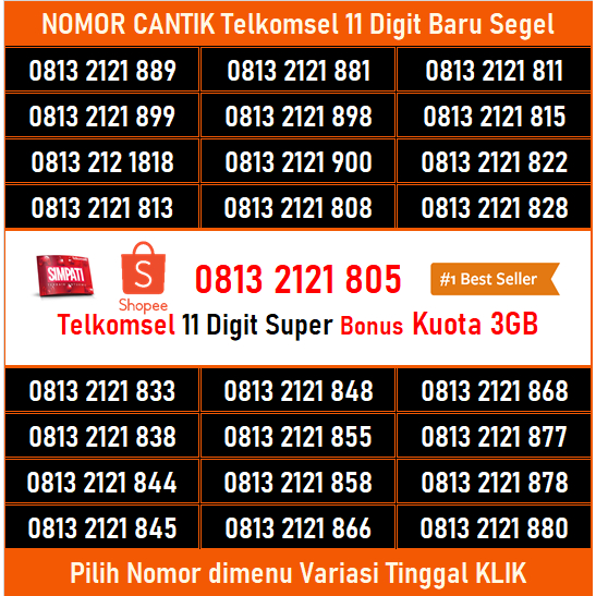 Nomor Cantik Simpati 11 Digit telkomsel | Kartu Perdana Baru Segel | Jaringan 4G 5G 2G