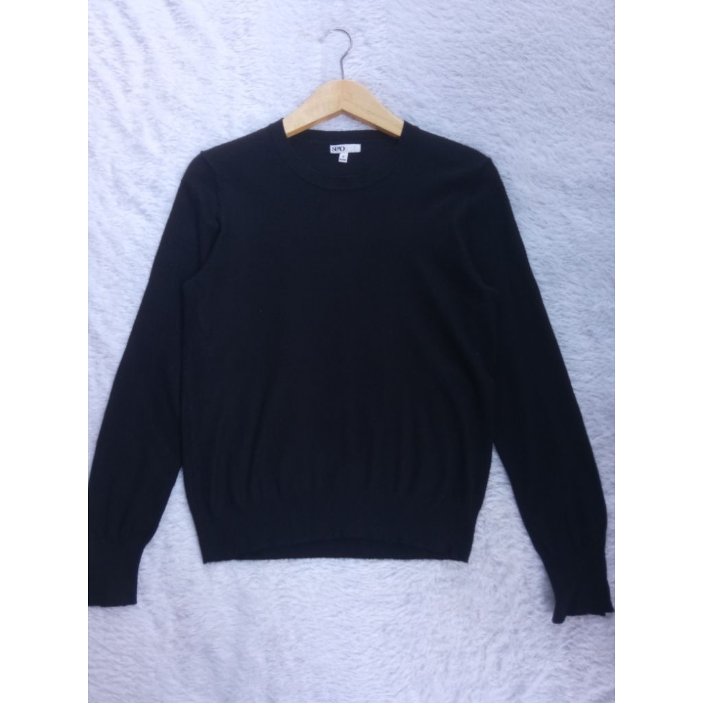 Blouse Knit Long Sleeve SPAO Hitam