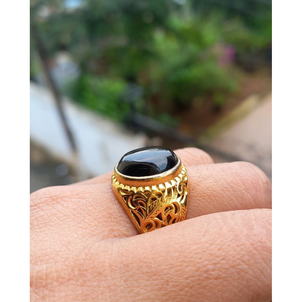 cincin batu kecubung tanduk super kerren