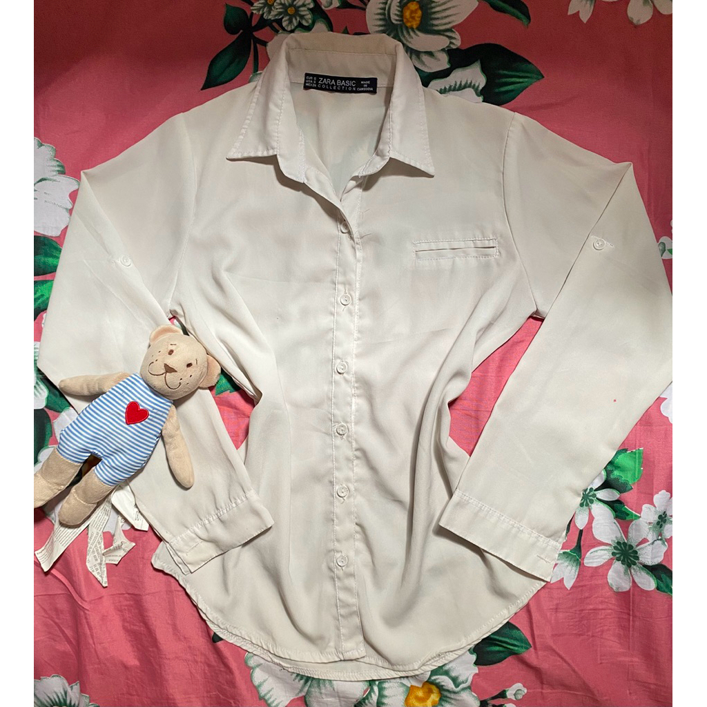 Kemeja Zara Basic – Putih Tulang wanita