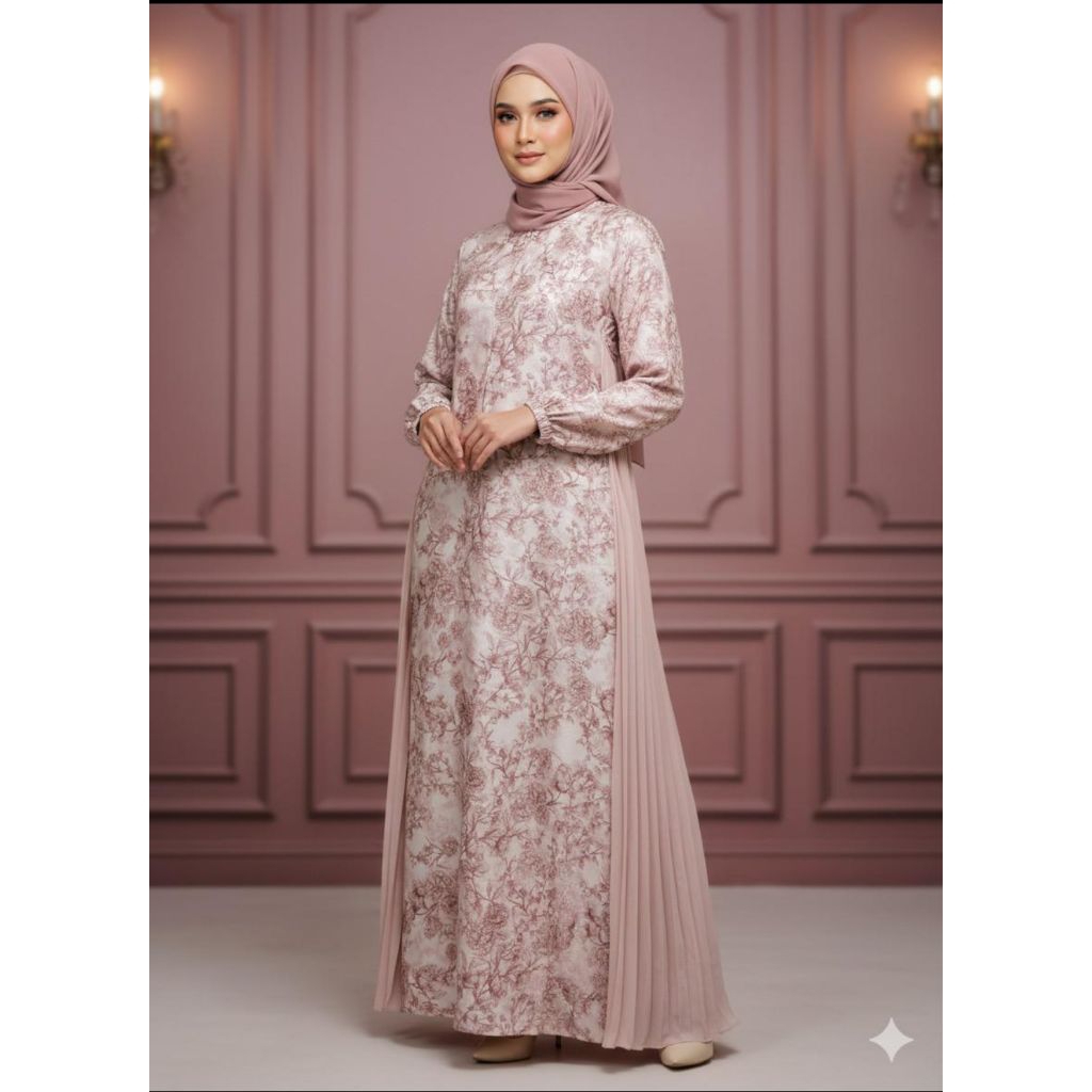 Geulis id  dress Maxi dresd Gamis muslim wanita  busana lebaran dress wanita gamis muslim