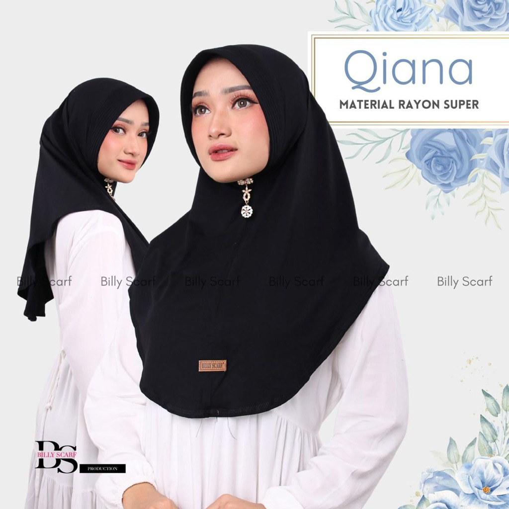 Hijab Instan Billy Scraf Qiana Pad Bahan Katun Rayyon