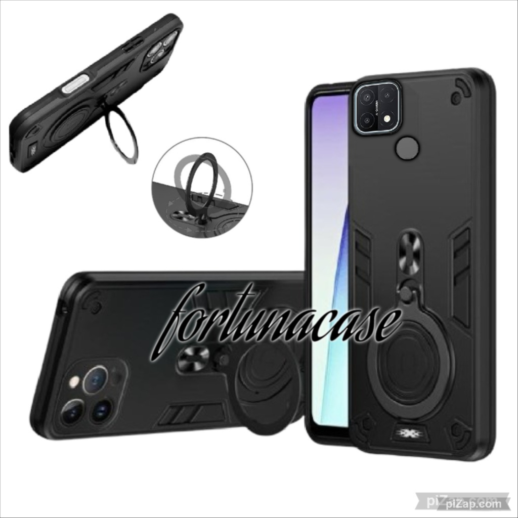 CASING HP UNTUK  OPPO A15 OPPO A15S CASE ROBOT RING PROTEKSI CAMERA CASING STANDING NEW COVER