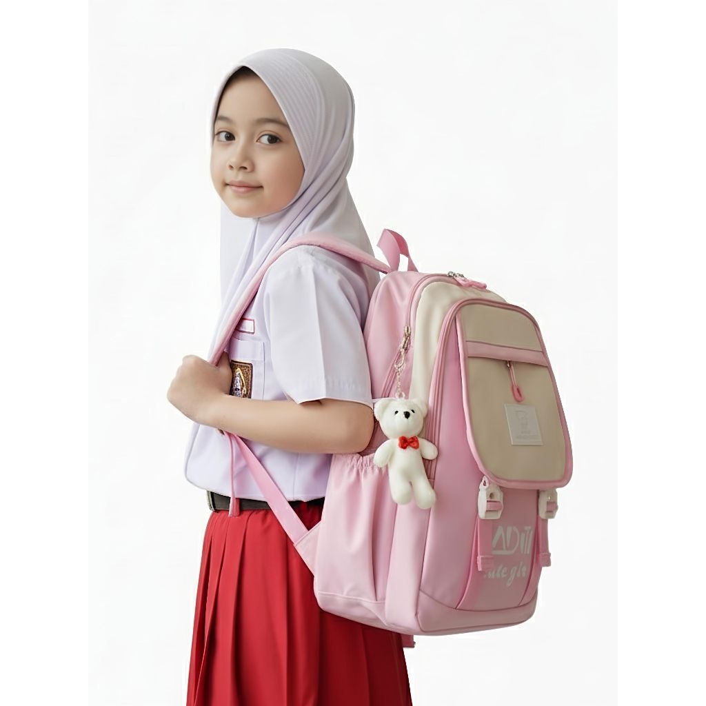 Tas Anak Sekolah Perempuan SD | Free Gantungan Boneka Lucu