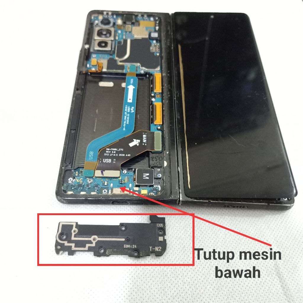 Tutup mesin bawah Samsung Z fold 2 SM-F916u Second Original Copotan